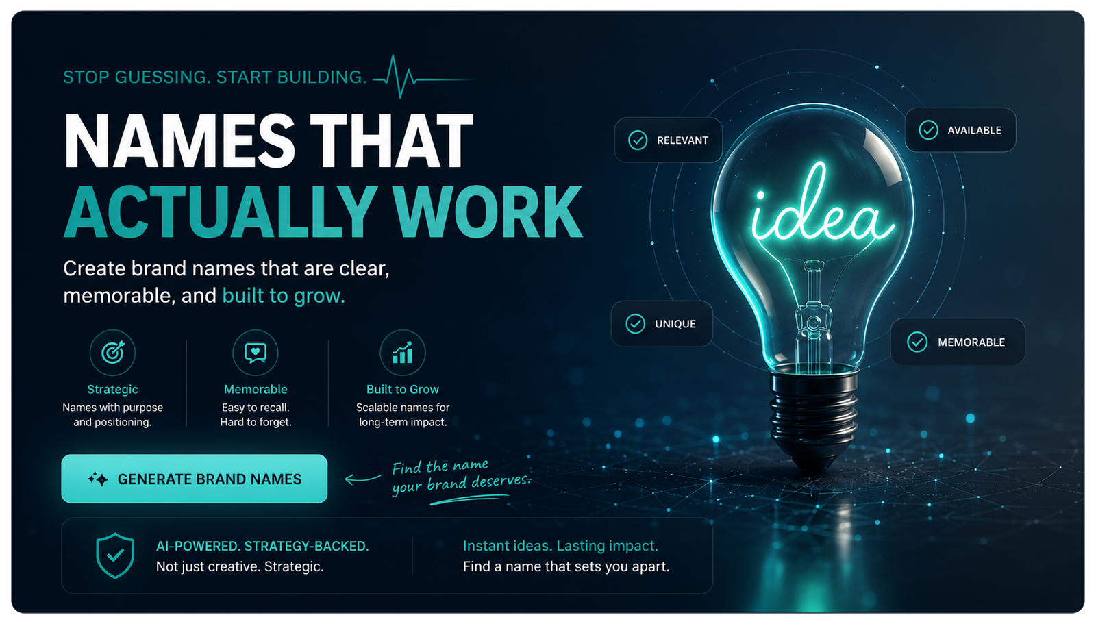 Brand Name Generator - Brand Health HQ All-In-One Brand Building Software
